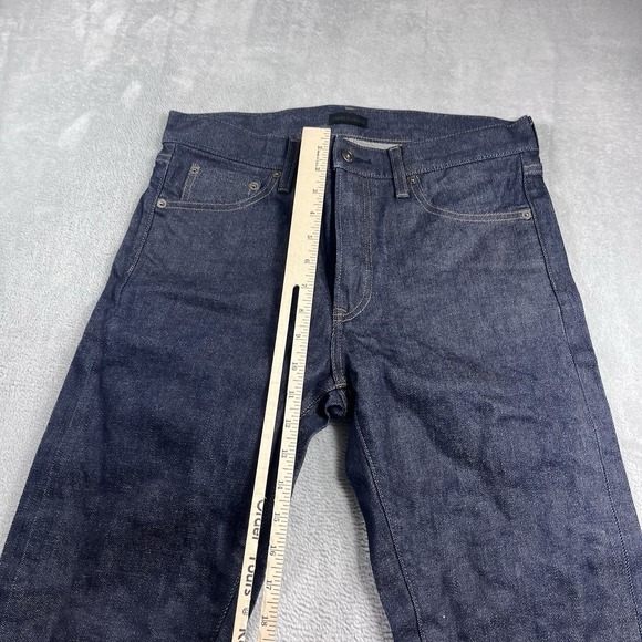 Uniqlo Mens Slim Straight Middle Rise Selvedge Blue Denim Jeans Size 31x30* - Picture 7 of 14